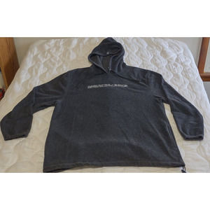 Vtg Nautica Jeans Company Mens L Pullover Gray Sherpa Fleece Hoodie Sweater Logo